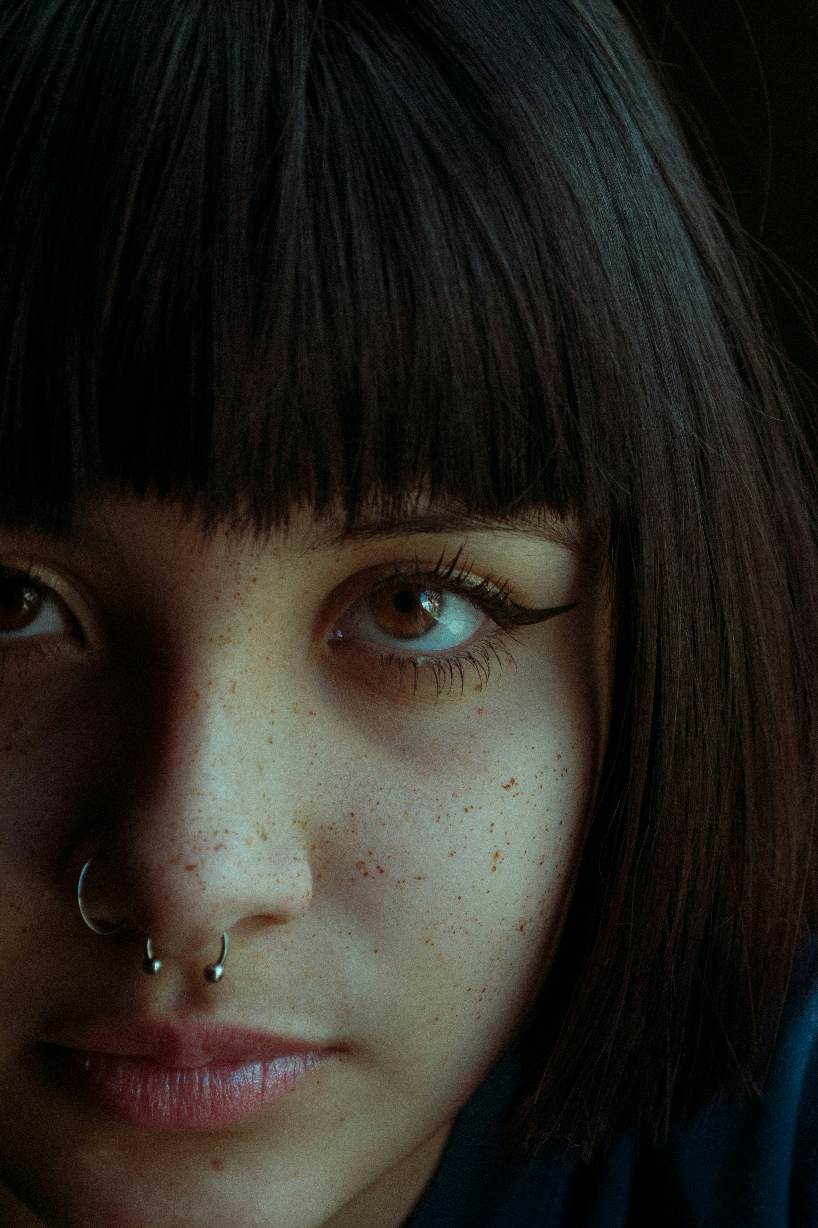 Girl With 2 Nose Piercing